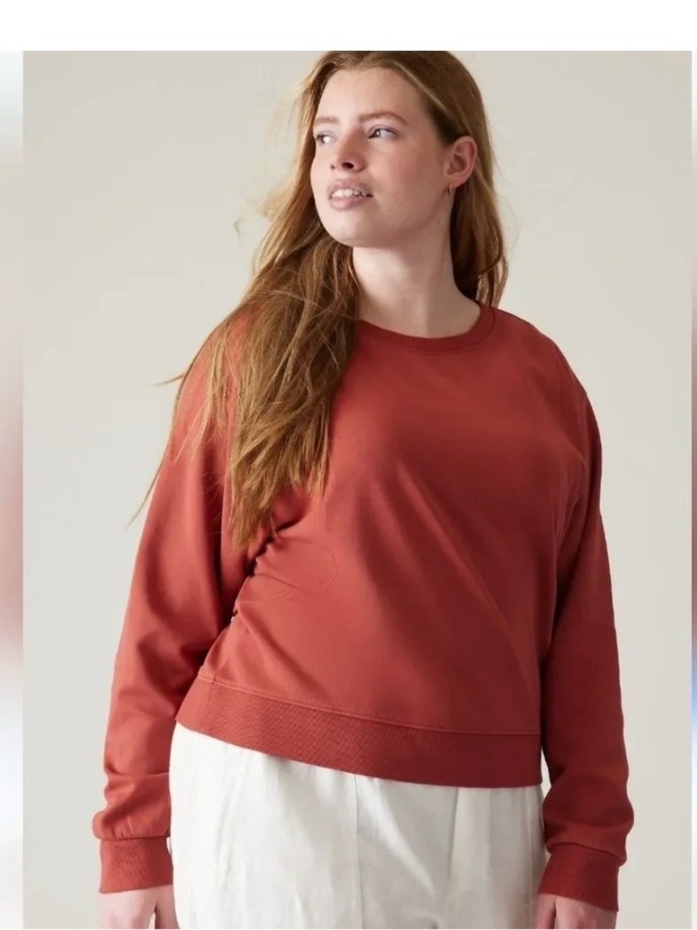 Athleta Crewneck Sweatshirt Burnt Red Size Medium